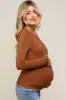 Camel Knit Long Sleeve Maternity Top sold by Pinkblush