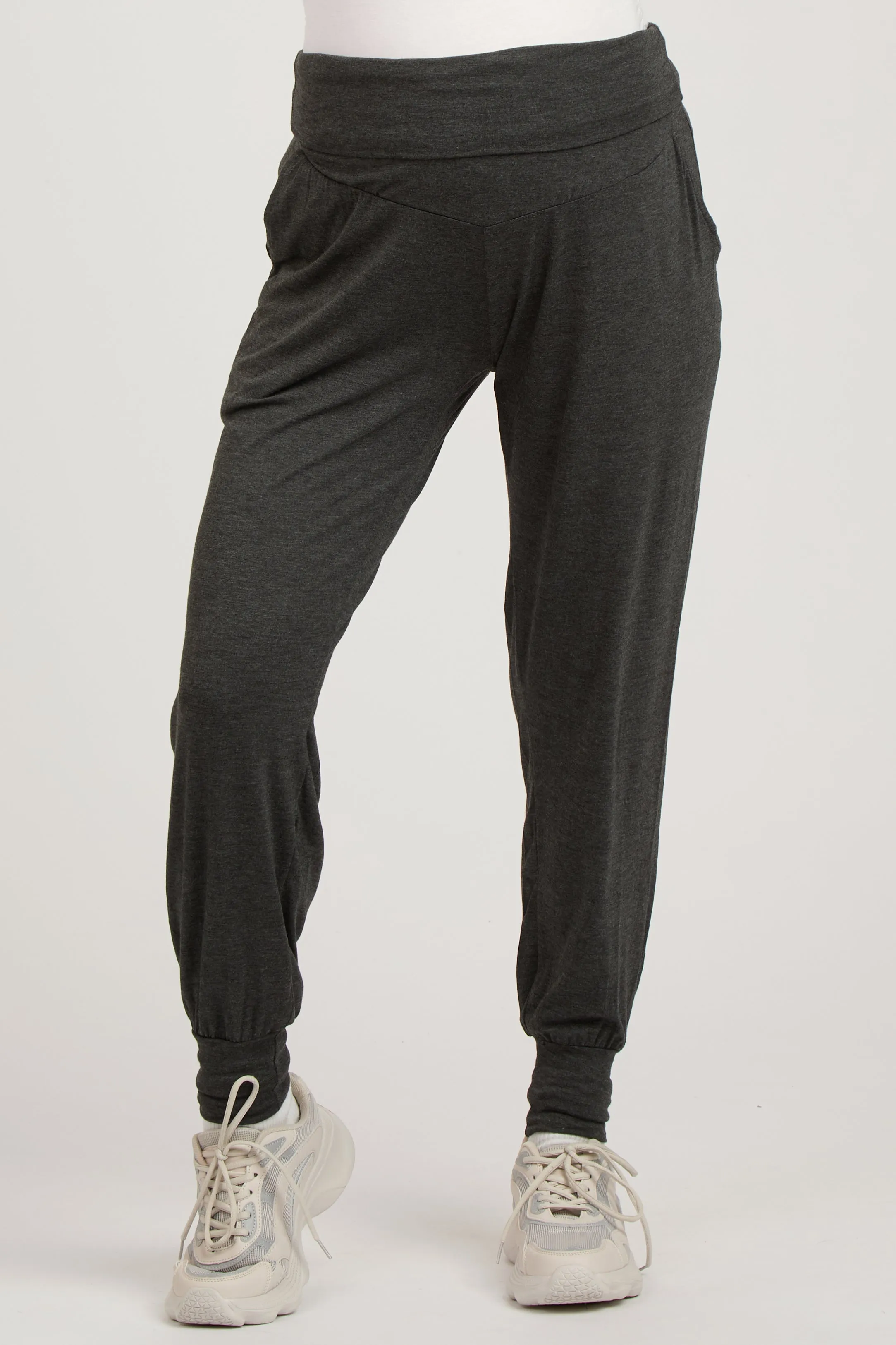 Charcoal Soft Knit Maternity Joggers sold by Pinkblush product image thumbnail 2