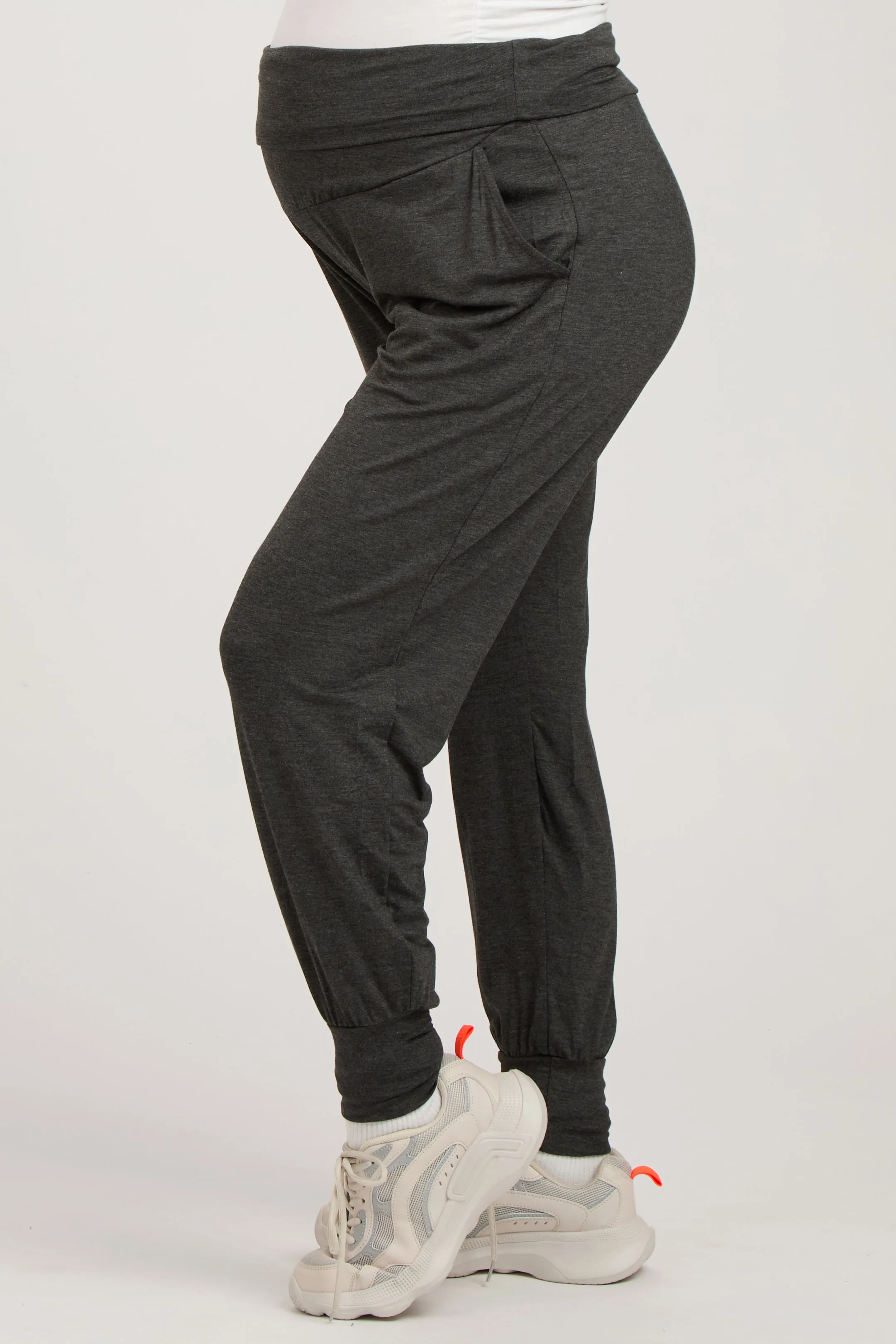 Charcoal Soft Knit Maternity Joggers sold by Pinkblush product image thumbnail 3