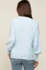 Light Blue Knit Long Sleeve Mock Neck Maternity Top sold by Pinkblush