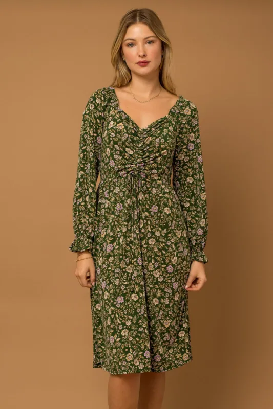 Dark Olive Long Sleeve Dress sold by Pinkblush