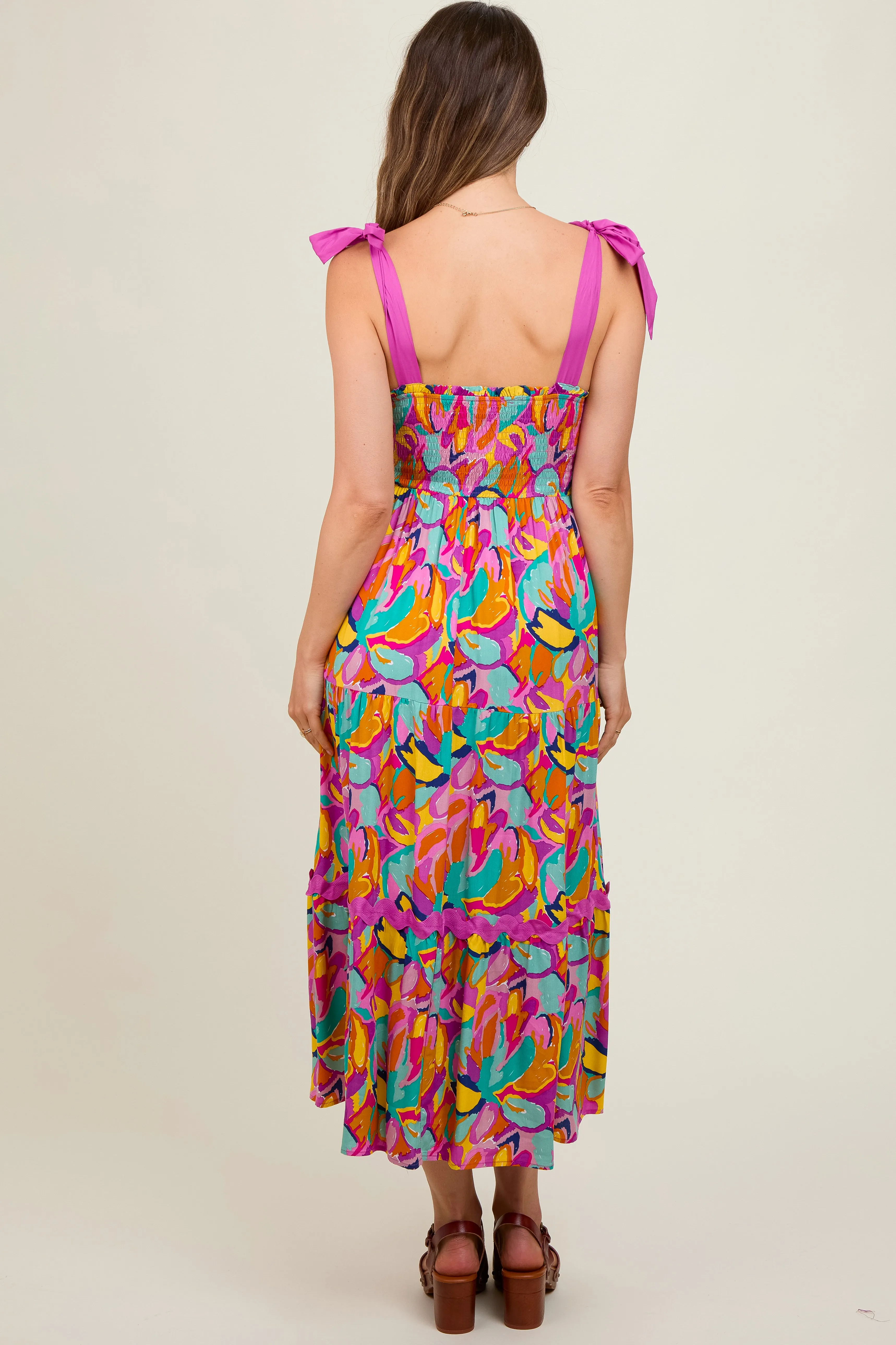 Pink Green Fitted Maternity Midi Dress sold by Pinkblush product image thumbnail 3