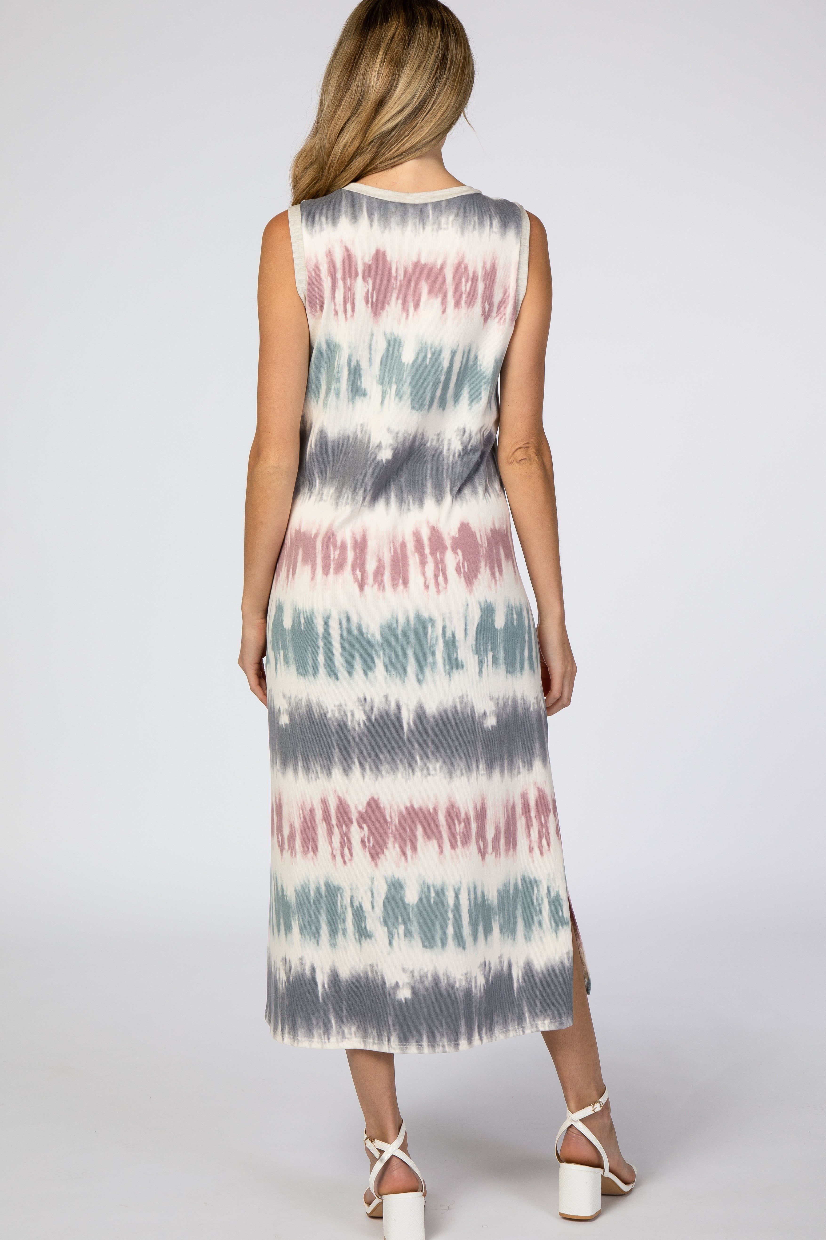 Navy Tie Dye Maternity Midi Dress sold by Pinkblush product image thumbnail 3