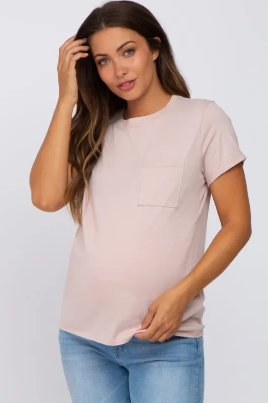 Pink Front Pocket Maternity Top sold by Pinkblush