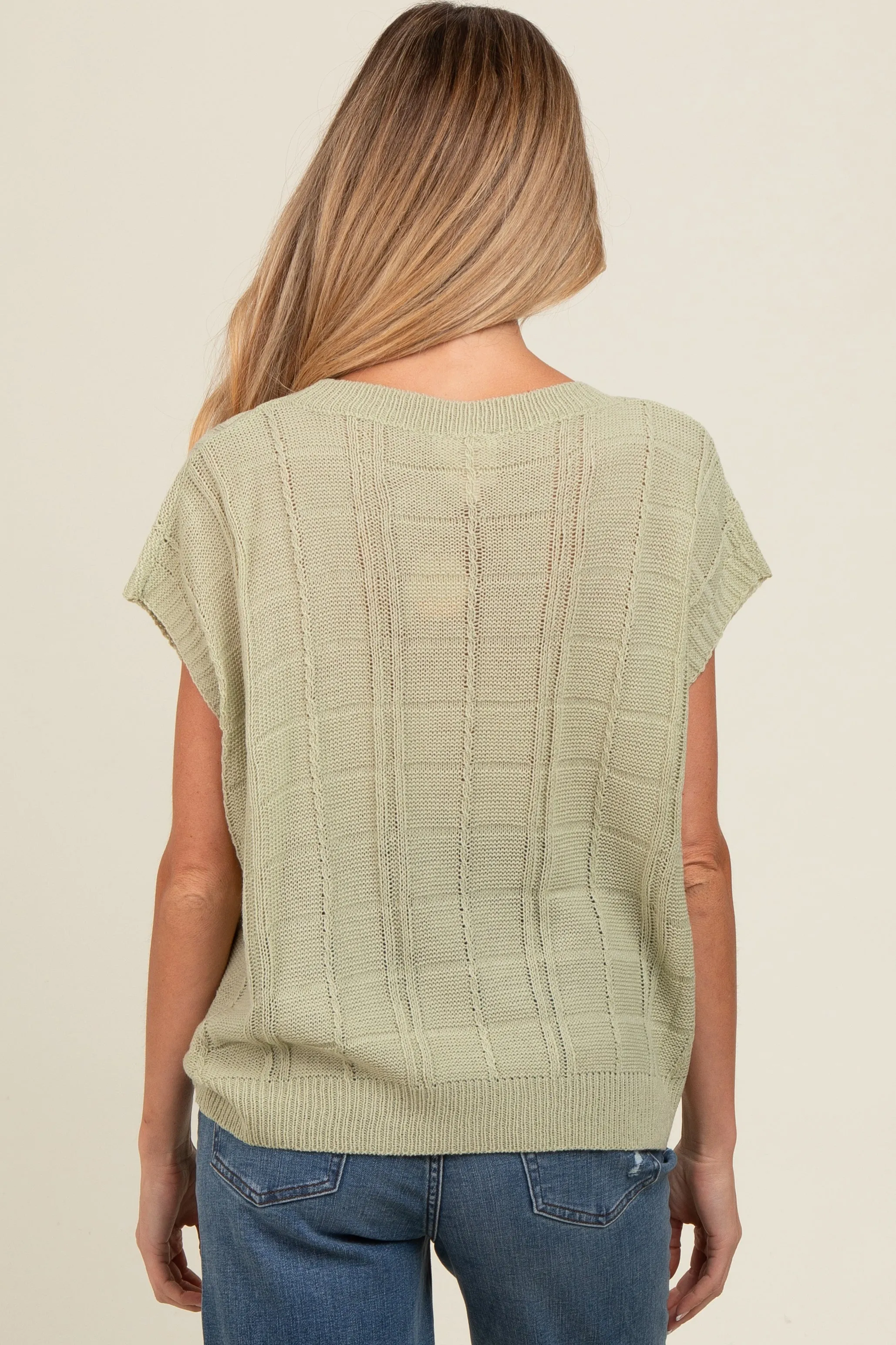 Mint Green Knit Short Sleeve Sweater Maternity Top sold by Pinkblush product image thumbnail 2