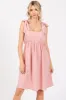 Pink Solid Tie-Shoulder Scoop Neck Dress sold by Pinkblush