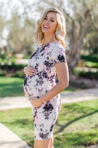 PinkBlush White Floral Fitted Maternity Dress sold by Pinkblush