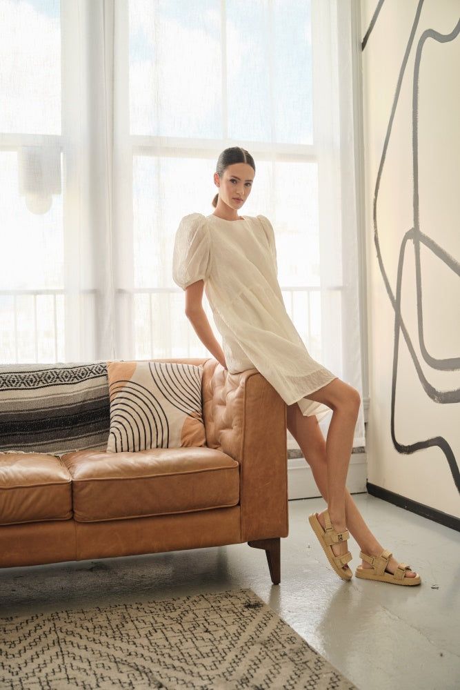 Off White Puff Sleeve Dress sold by Pinkblush product image thumbnail 3