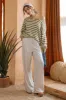 Olive Striped Sweater sold by Pinkblush