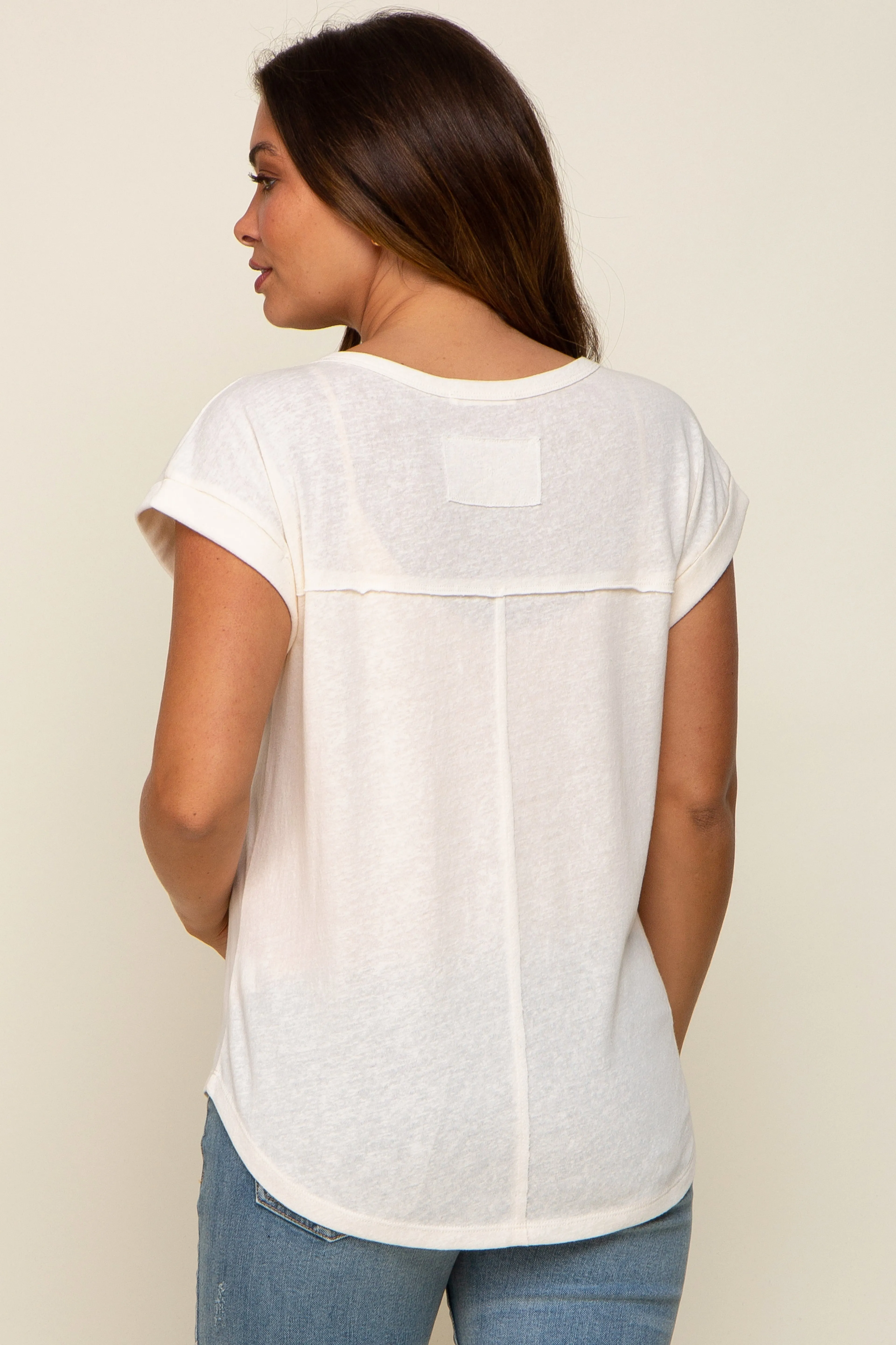 Ivory Short Dolman Sleeve Maternity Top sold by Pinkblush product image thumbnail 3