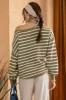 Olive Striped Sweater sold by Pinkblush