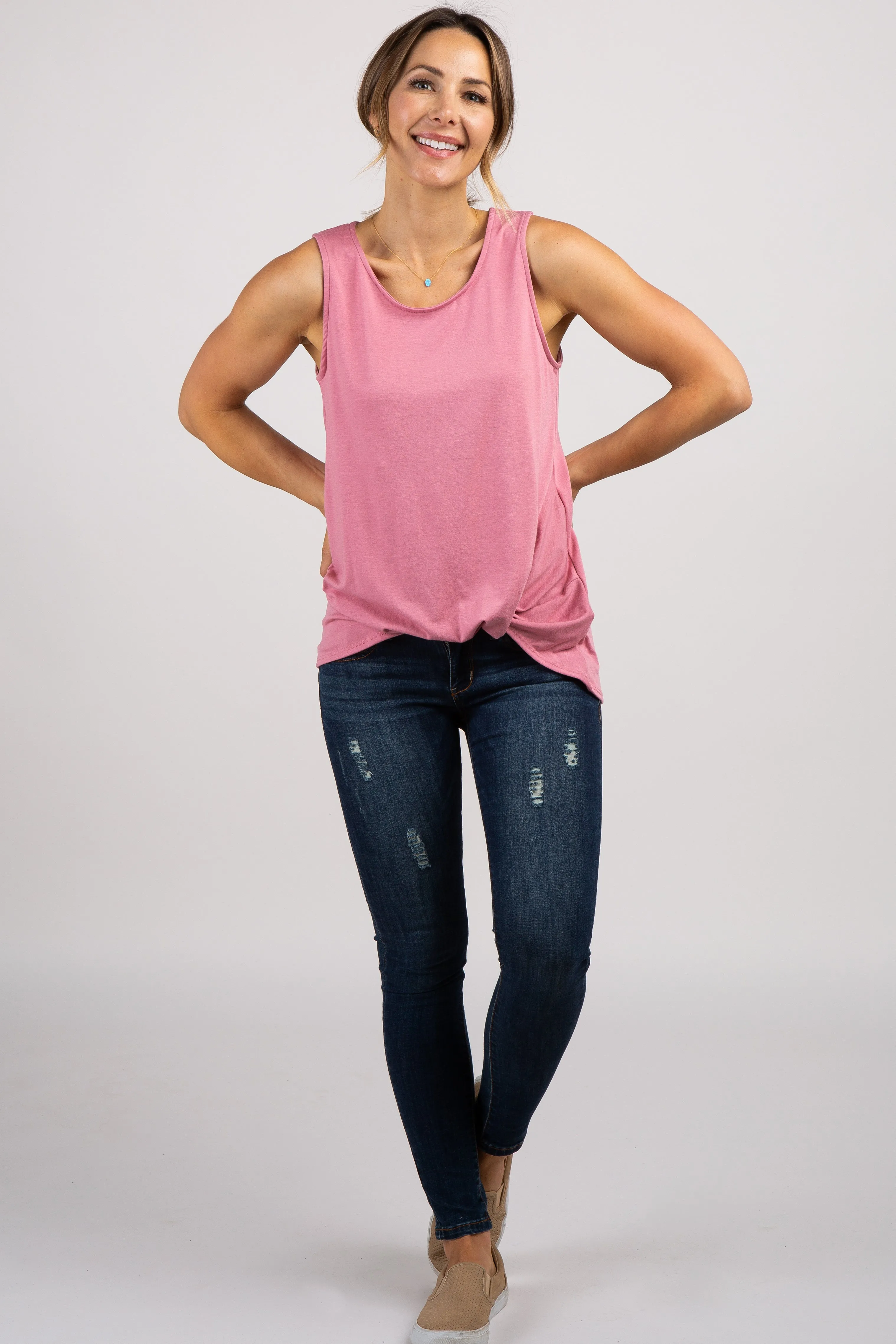 PinkBlush Pink Sleeveless Knot Top sold by Pinkblush product image thumbnail 4