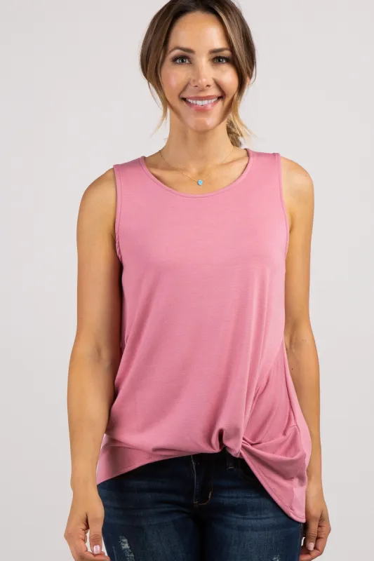 PinkBlush Pink Sleeveless Knot Top sold by Pinkblush
