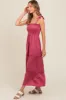 Mauve Satin Smocked Maxi Dress sold by Pinkblush