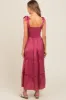 Mauve Satin Smocked Maxi Dress sold by Pinkblush