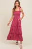 Mauve Satin Smocked Maxi Dress sold by Pinkblush