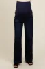 Navy Blue Basic Wide Leg Maternity Jeans sold by Pinkblush