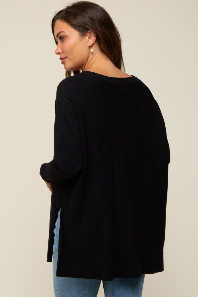 Black Knit Long Dolman Sleeve Maternity Top sold by Pinkblush product image thumbnail 4