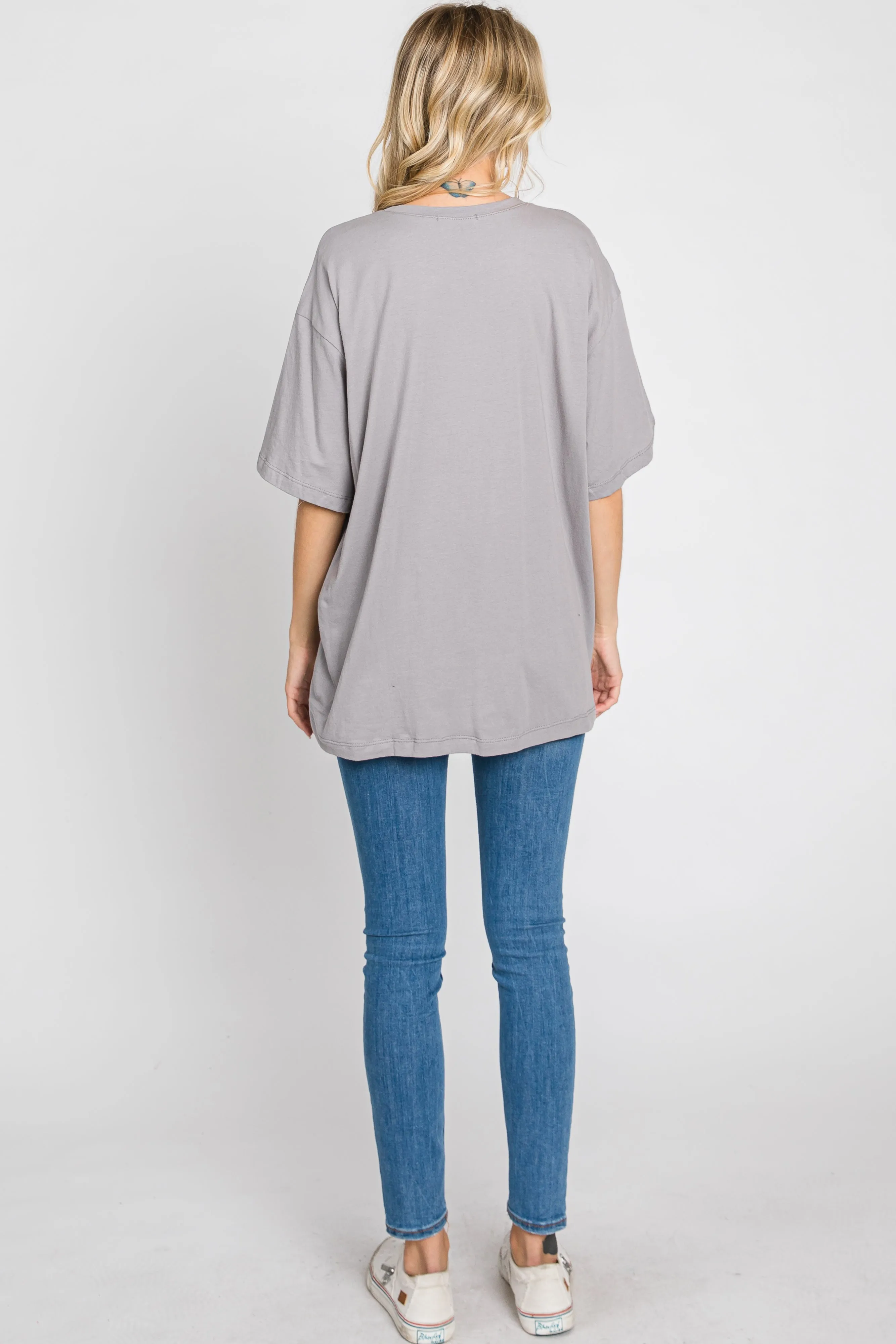 Grey Basic Oversized Tee sold by Pinkblush product image thumbnail 5