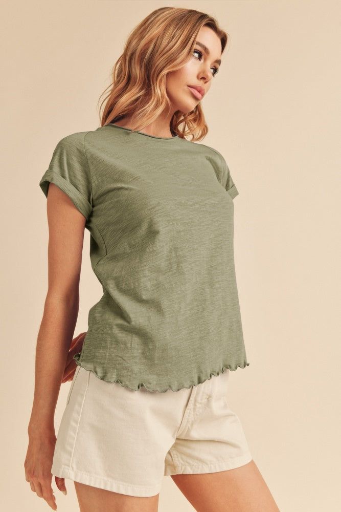 Olive Baby Tee sold by Pinkblush