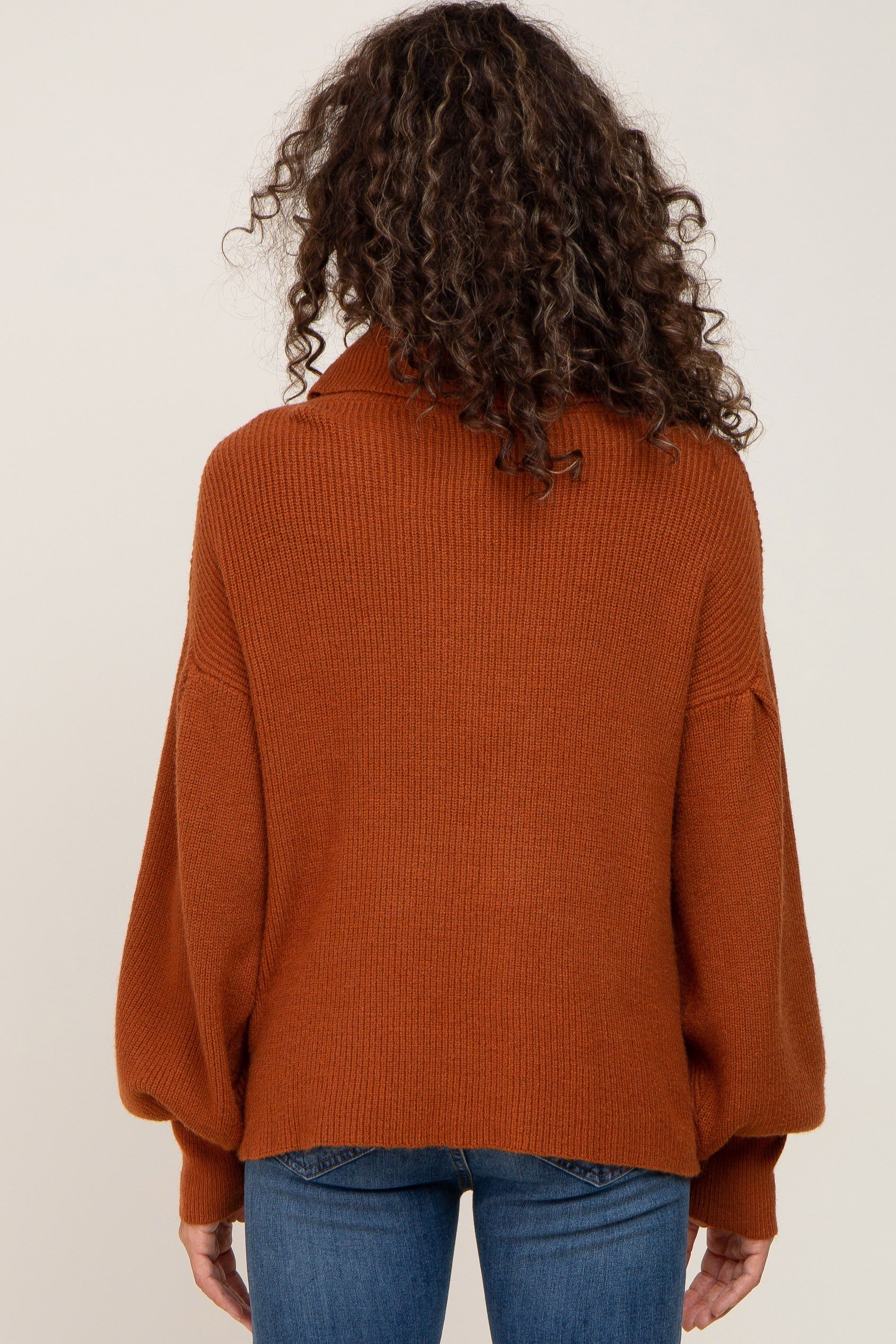 Rust Turtleneck Knit Sweater sold by Pinkblush product image thumbnail 3