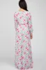 Ivory Floral Chiffon Long Sleeve Pleated Maxi Dress sold by Pinkblush