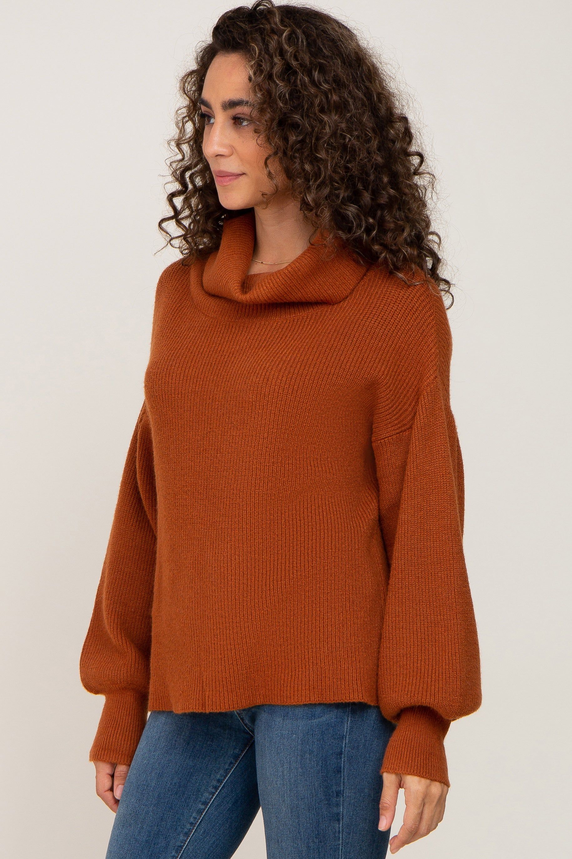 Rust Turtleneck Knit Sweater sold by Pinkblush product image thumbnail 2