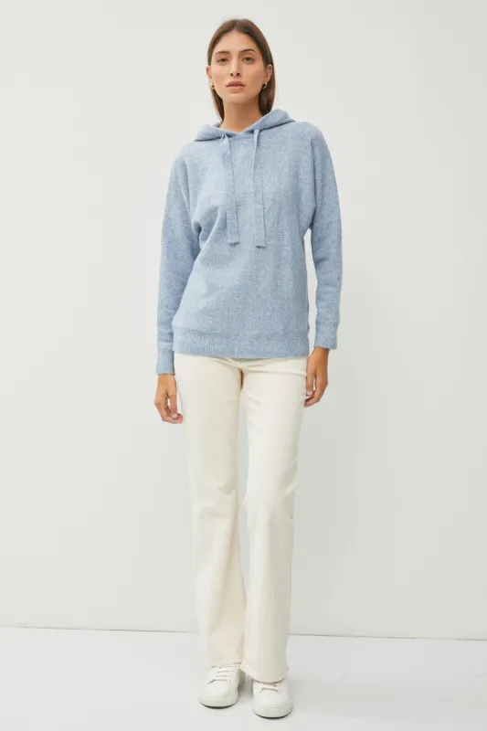 Blue Drawstring Hooded Sweater sold by Pinkblush