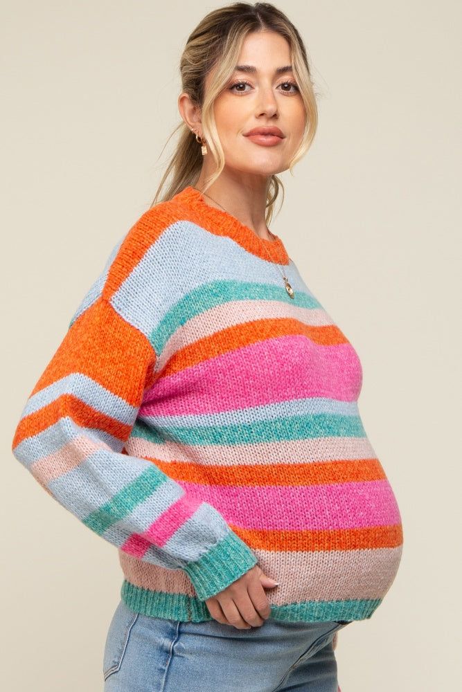 Multi-Color Striped Maternity Sweater sold by Pinkblush product image thumbnail 2