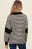 Black Striped Relaxed Fit Maternity Top sold by Pinkblush