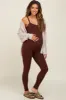 Brown Ribbed Sleeveless Maternity Jumpsuit sold by Pinkblush