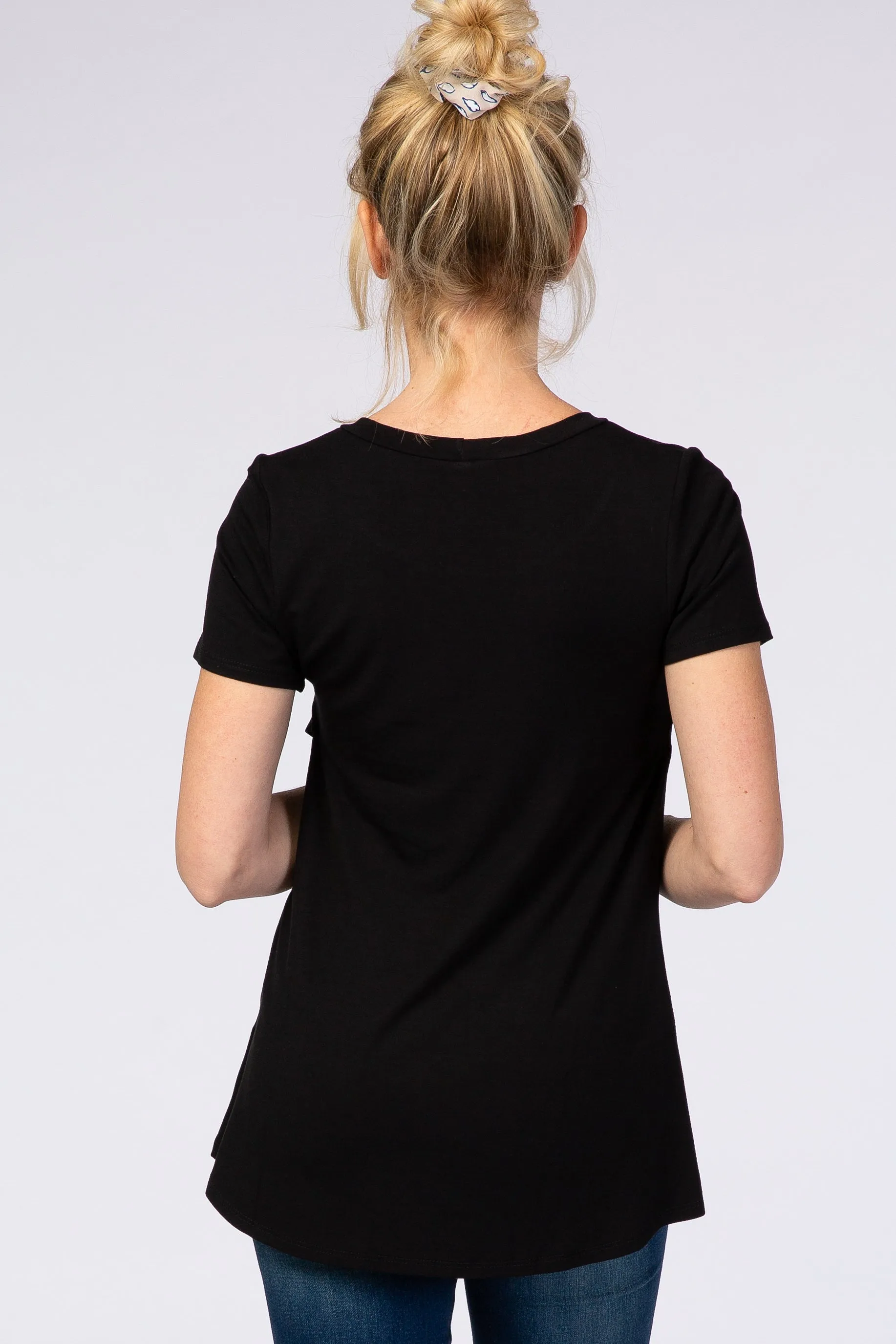 Black Layered Wrap Front Nursing Top sold by Pinkblush product image thumbnail 4