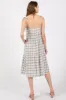 Ivory Plaid Shoulder Tie Midi Dress sold by Pinkblush