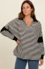 Black Striped Relaxed Fit Maternity Top sold by Pinkblush