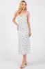Blue Floral V-Neck Sleeveless Midi Dress sold by Pinkblush