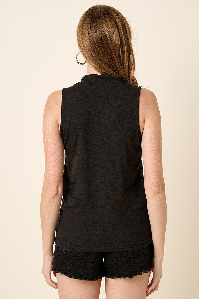 Black Sleeveless Mock Neck Top sold by Pinkblush product image thumbnail 2