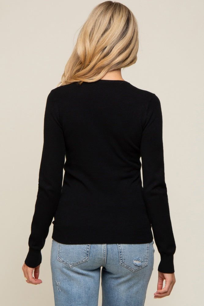 Black Knit Long Sleeve Maternity Top sold by Pinkblush product image thumbnail 3