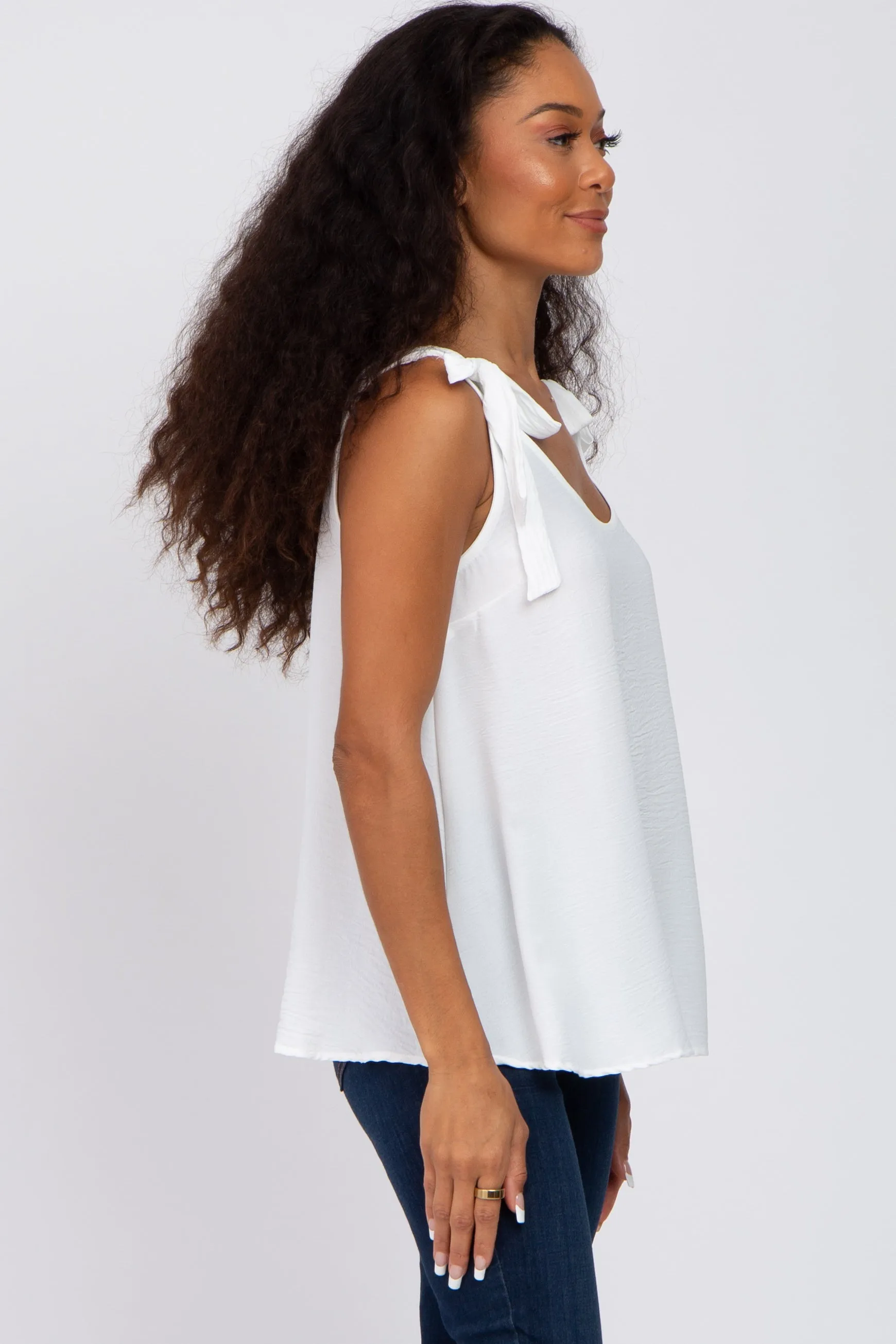 White Shoulder Bow Tank Top sold by Pinkblush product image thumbnail 2