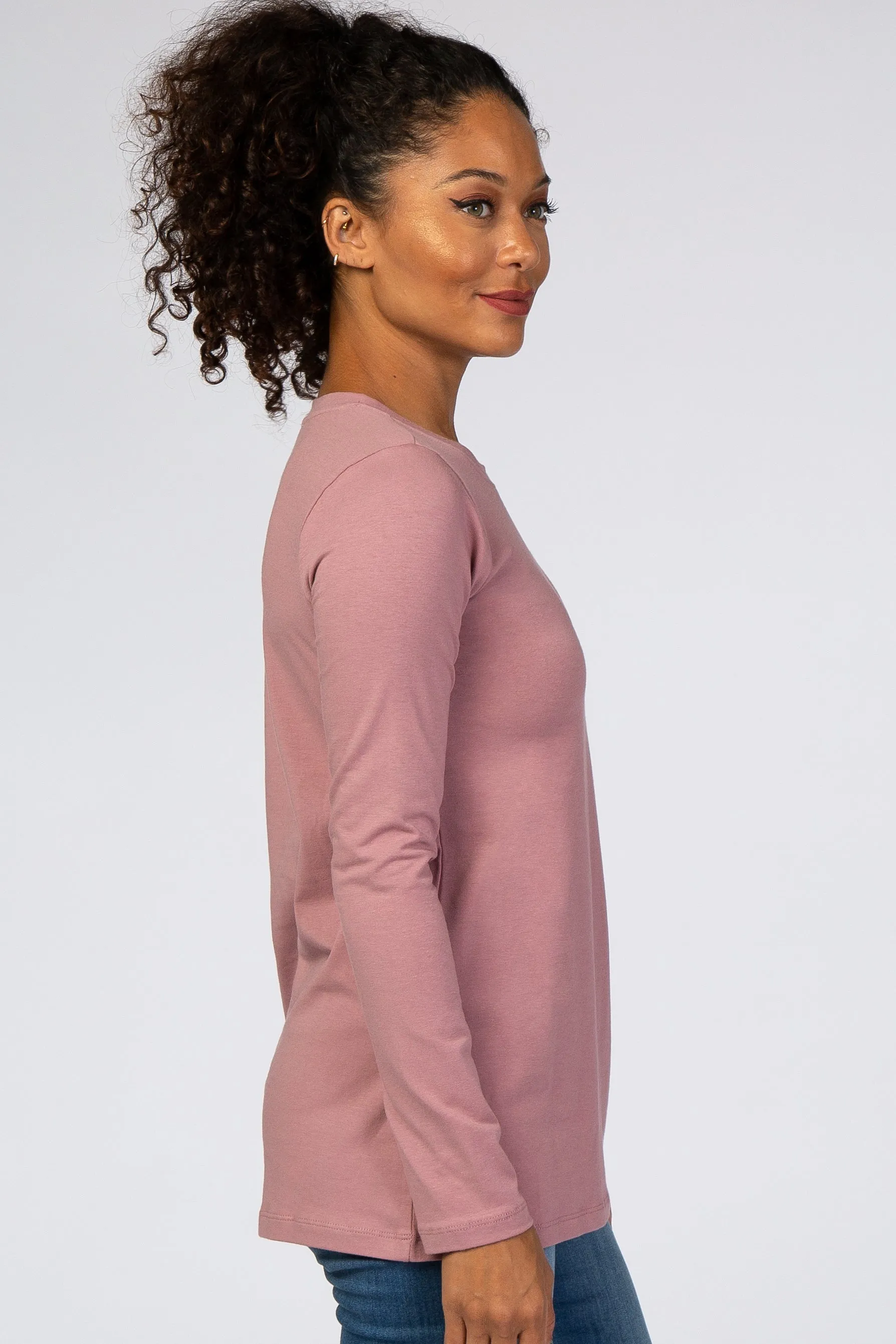 Light Pink Fitted Long Sleeve Tee sold by Pinkblush product image thumbnail 2