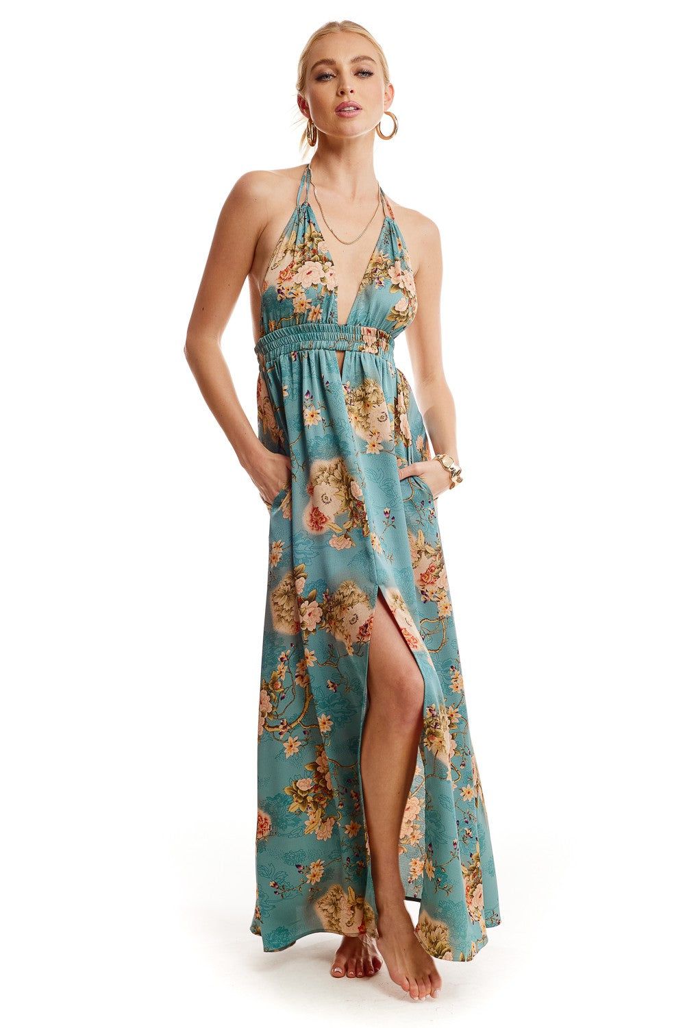 Blue Floral Dress sold by Pinkblush