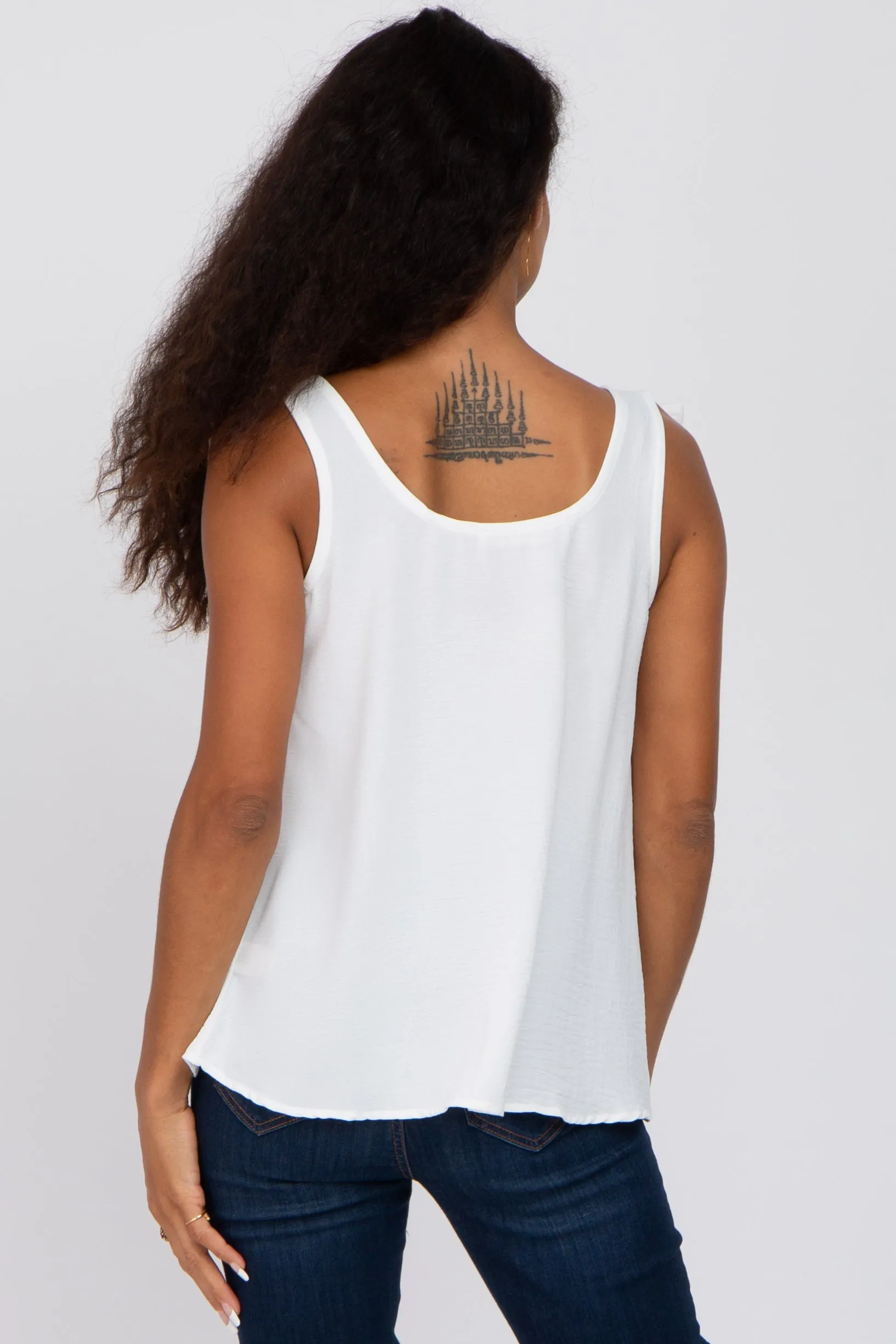 White Shoulder Bow Tank Top sold by Pinkblush product image thumbnail 3