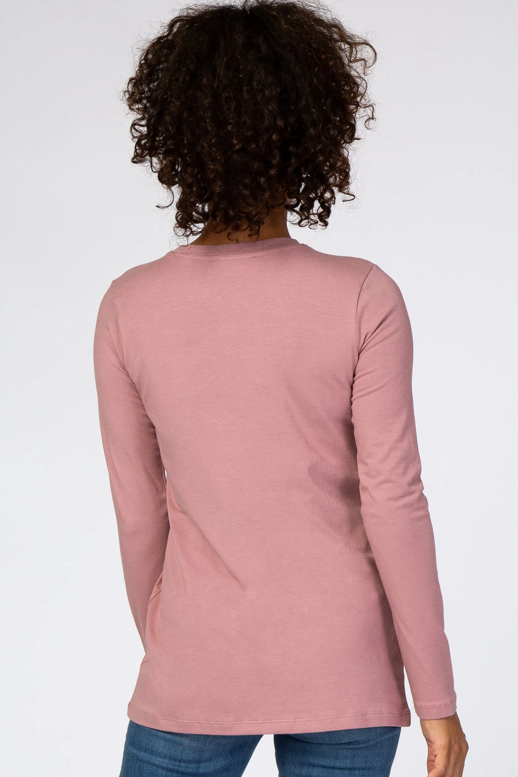 Light Pink Fitted Long Sleeve Tee sold by Pinkblush product image thumbnail 3