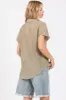 Olive Striped Split V-Neck Dolman Sleeve Top sold by Pinkblush