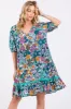 Jade Floral V Neck Half Sleeve Dress sold by Pinkblush