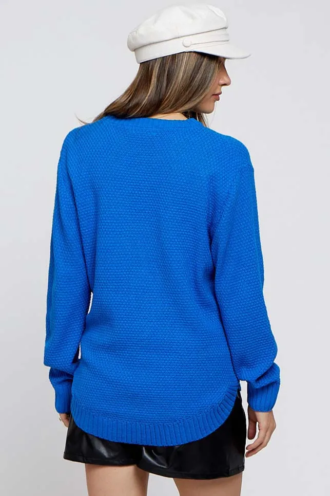 Blue Knit Pullover Maternity Sweater sold by Pinkblush product image thumbnail 2