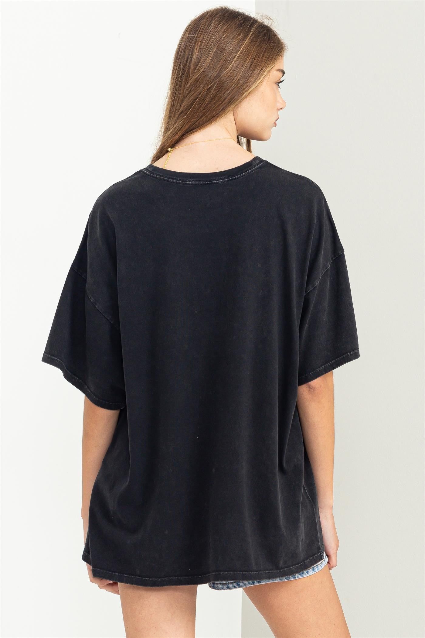 Black Faded Oversized T-Shirt sold by Pinkblush product image thumbnail 3