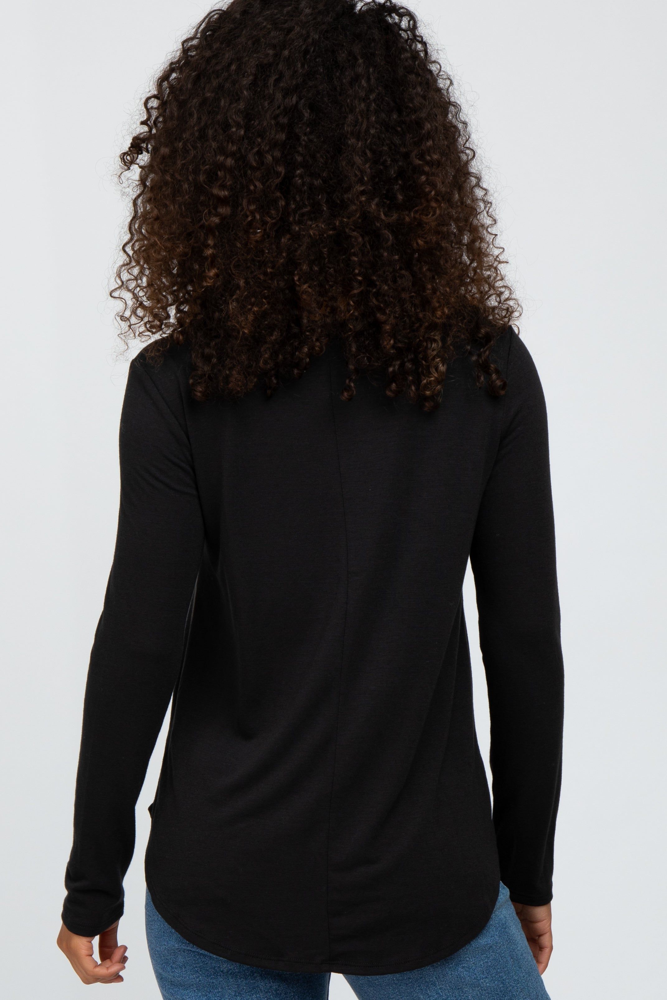 Black Basic Long Sleeve Top sold by Pinkblush product image thumbnail 3