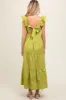Lime Flutter Sleeve Tiered Maternity Maxi Dress sold by Pinkblush