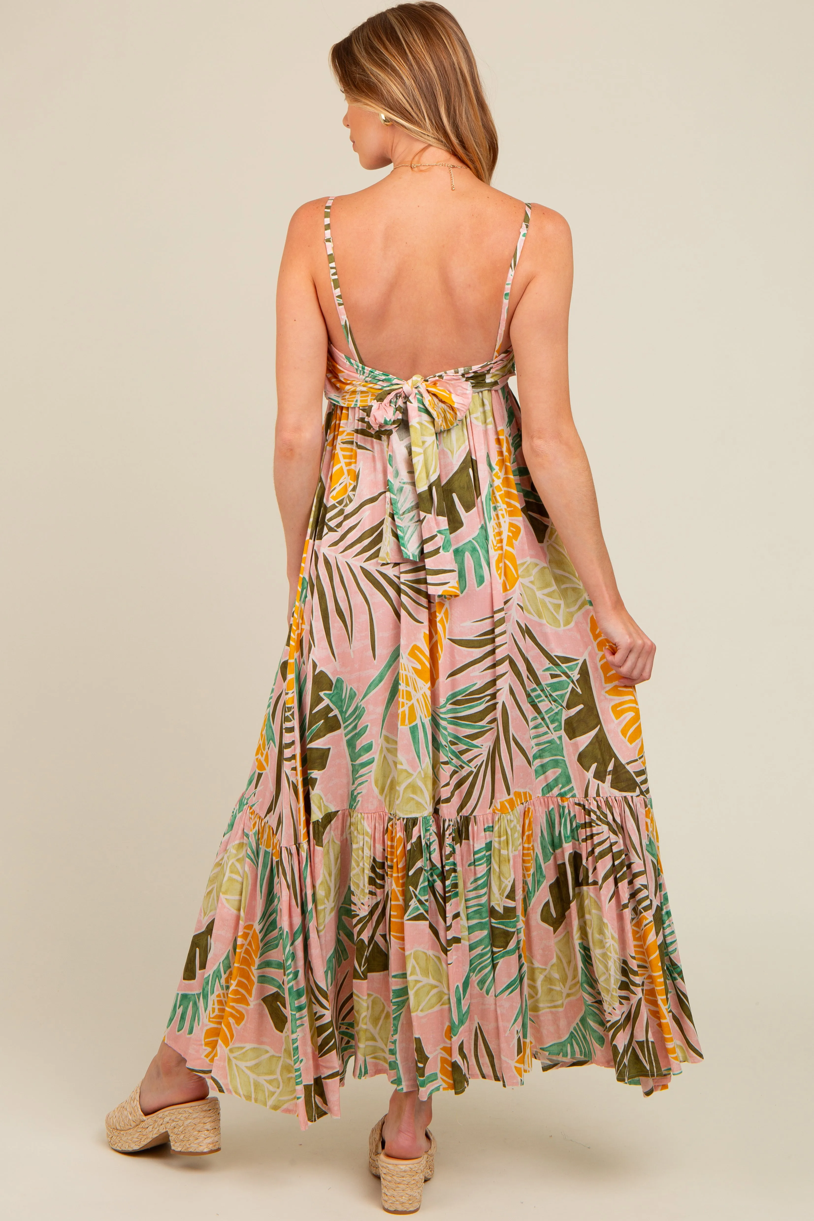 Pink Tropical Print Maternity Maxi Dress sold by Pinkblush product image thumbnail 3