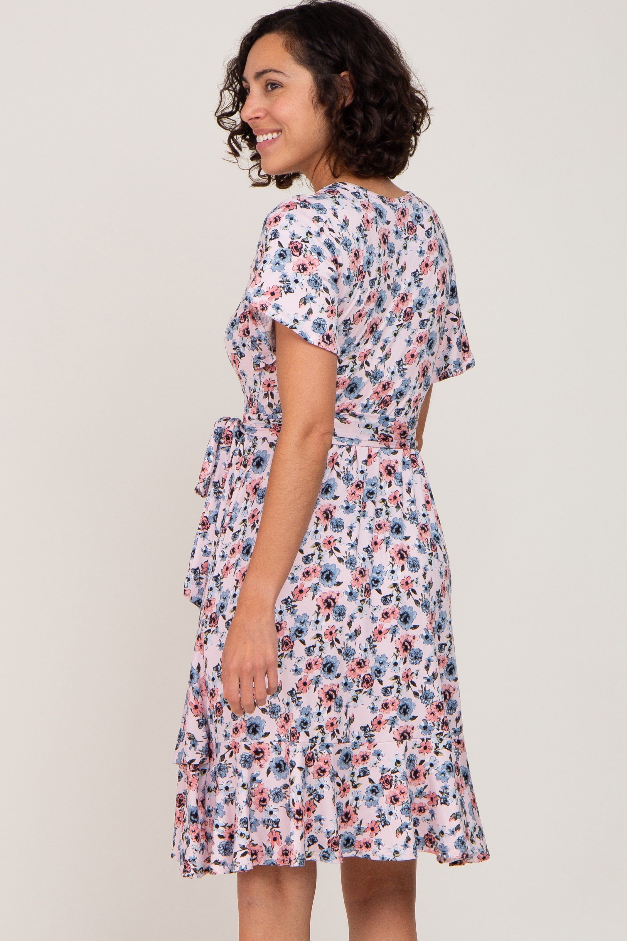 Pink Floral Ruffle Dress sold by Pinkblush product image thumbnail 3